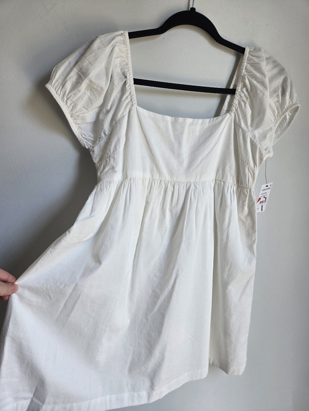 New ABOUND White Square Neck Puff Sleeve Dress